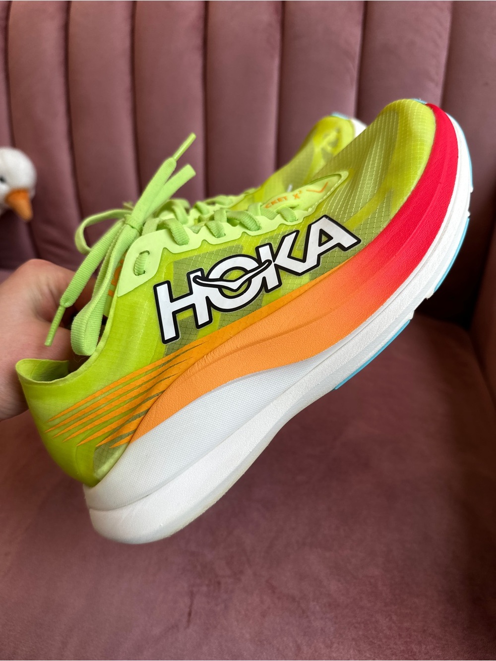 HOKA Rocket X 2 ⚡️ Neon Volt Carbon Racing Shoes 🤍